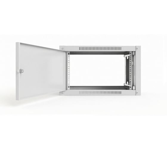 Шкаф настенный телекоммуникационный NTSS WS 15U 600х600х770мм, 2 профиля 19, дверь сплошная металл, боковые стенки съемные, разобранный, серый RAL7035 NTSS-WSP15U6060FD