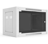 Шкаф настенный телекоммуникационный NTSS WS 12U 600х600х635мм, 2 профиля 19, дверь стеклянная, боковые стенки съемные, разобранный, серый RAL7035 NTSS-WSP12U6060GS