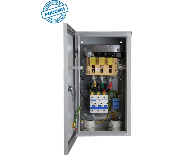 Ящик силовой Электротехник ЯРВ-100-D25-IP54 УХЛ2 (с авт. выкл. 3Р, 25А, хар-ка D, 10кА) ET529236