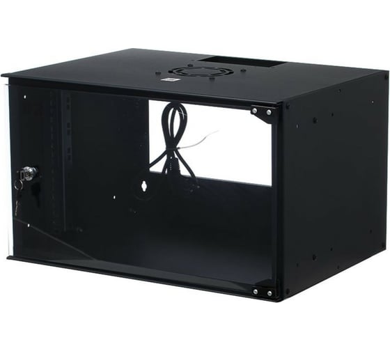 Телекоммуникационный настенный шкаф W&T 19" 6U 520х400мм черный P065240BWTWOF