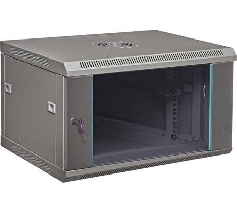 Телекоммуникационный настенный серверный шкаф W&T 19 дюймов 6U 600х600мм серый C066060GWTWOF
