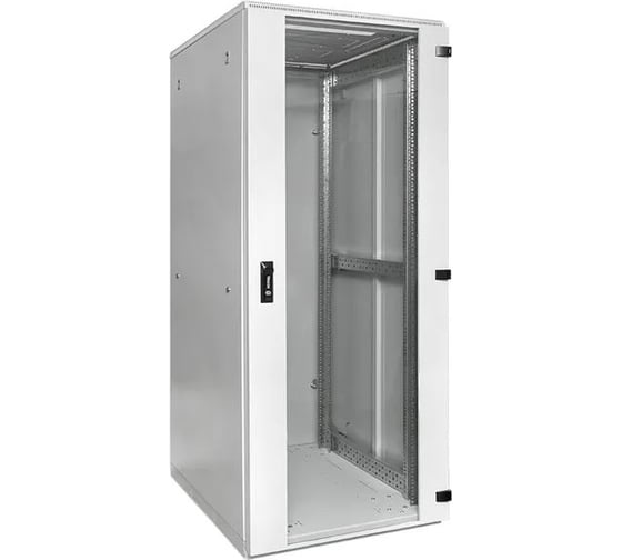 Шкаф напольный EKF 19" TERACOM PRO 24U 600x600 мм двери стеклянная с замком-ручкой и металлическая серый TRP-NTC-2466-41G