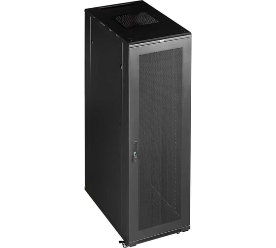 Шкаф TWT 19 Business, 42U 600x1200, черный, передняя дв. перфорир., задняя дв. распашная перфорир. TWT-CBB-42U-6x12-P1