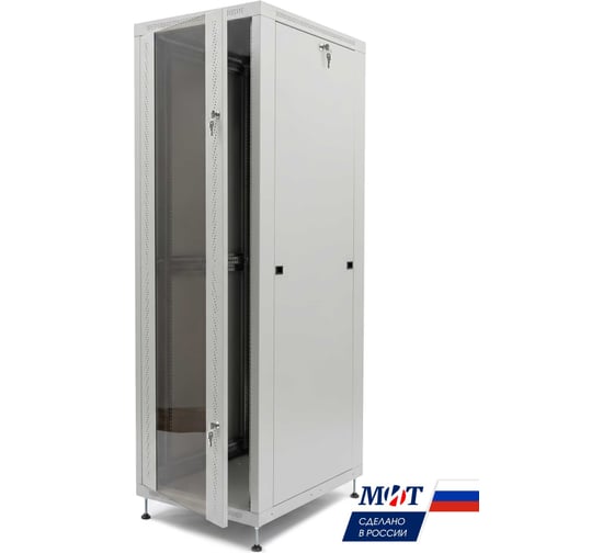 Шкаф телекоммуникационный напольный W&T ШТН 19 МИТ-42.60.80.ССМ дверь перед стекло зад.металл (корпус 1мм) МИТ-42.60.80.ССМ-ШТН