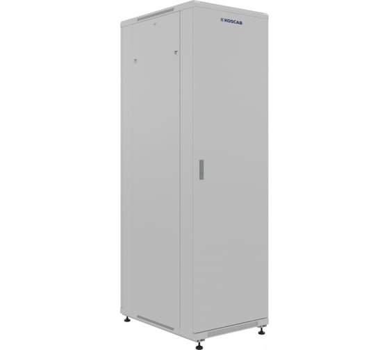 Шкаф телекомуникационный напольный KOSCAB 42U 600х600мм, передняя дверь металл, задняя глухая металл, регулируемые опоры, стенки съемные, разобранный, серый RAL 7035 шт КОС-ШТП-42U6060ДМ