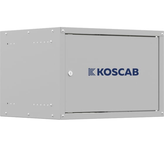 Шкаф телекоммуникационный настенный KOSCAB 6U 550х450х370мм, дверь металл, разобранный, стенки несъемные, серый RAL 7035 шт КОС- штС-6U55*45*37ДМ
