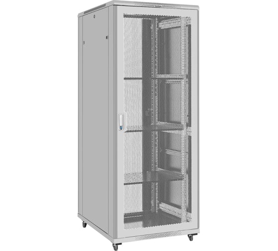 Шкаф телекоммуникационный ExeGate 19 напольный 42U EC-FS-42U.800.1000.V.V.GREY 19”, 42U, 800x1000x2054mm ШхГхВ , передняя перфорированная дверь 300285