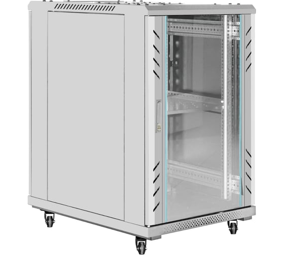 Шкаф телекоммуникационный ExeGate 19 напольный 18U EC-FS-18U.600.800.G.GREY 19”, 18U, 600x800x987mm ШхГхВ , передняя дверь закаленное стекло 301396