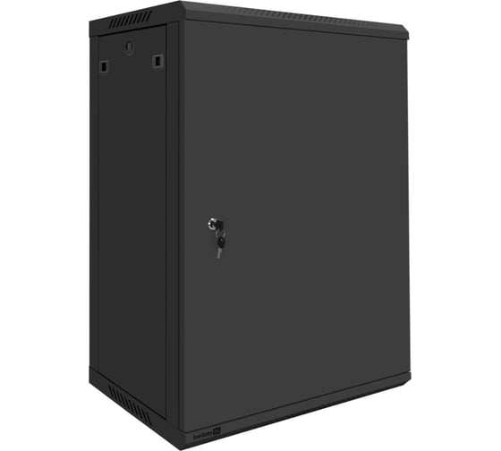 Шкаф телекоммуникационный ExeGate 19 настенный 18U EC-WM-18U.450.M.BLACK 19”, 18U, 600x450x901mm ШхГхВ , передняя дверь металл, съемные боковые панели 300260