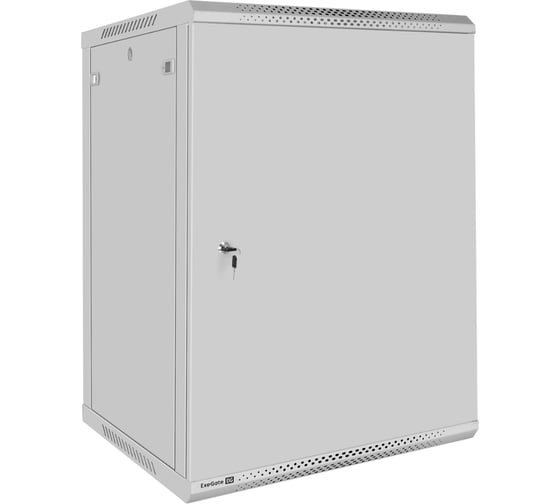 Шкаф телекоммуникационный ExeGate 19 настенный 18U EC-WM-18U.600.M.GREY 19”, 18U, 600x600x901mm ШхГхВ , передняя дверь металл, съемные боковые панели 300273