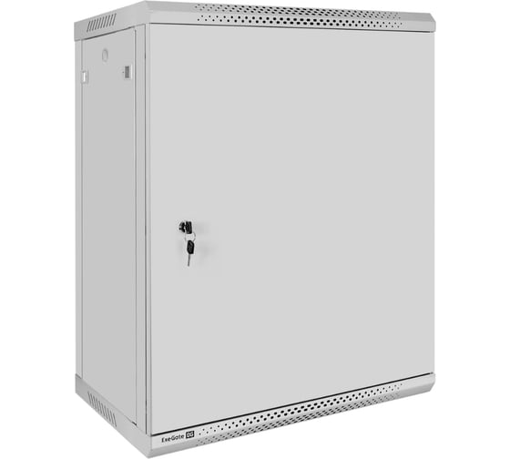 Шкаф телекоммуникационный ExeGate 19 настенный 15U EC-WM-15U.450.M.GREY 19”, 15U, 600x450x769mm ШхГхВ , передняя дверь металл, съемные боковые панели 300257