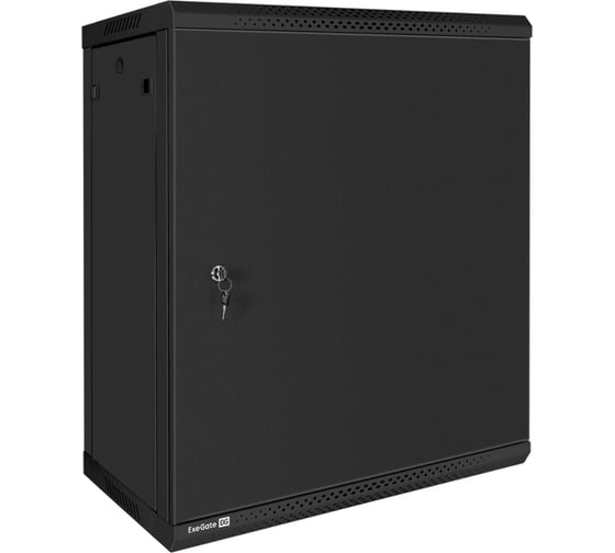 Шкаф телекоммуникационный ExeGate 19 настенный 15U EC-WM-15U.450.M.BLACK 19”, 15U, 600x450x769mm ШхГхВ , передняя дверь металл, съемные боковые панели 300256