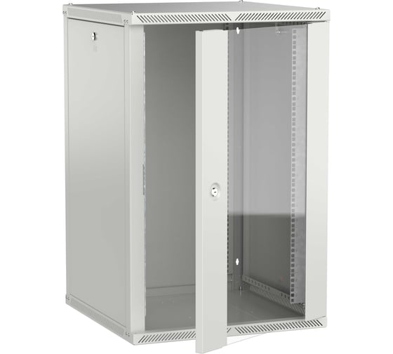 Шкаф настенный ITK LINEA W 18U 600х600мм дверь стекло серый 2.0 LWR3-18U66-GF-2