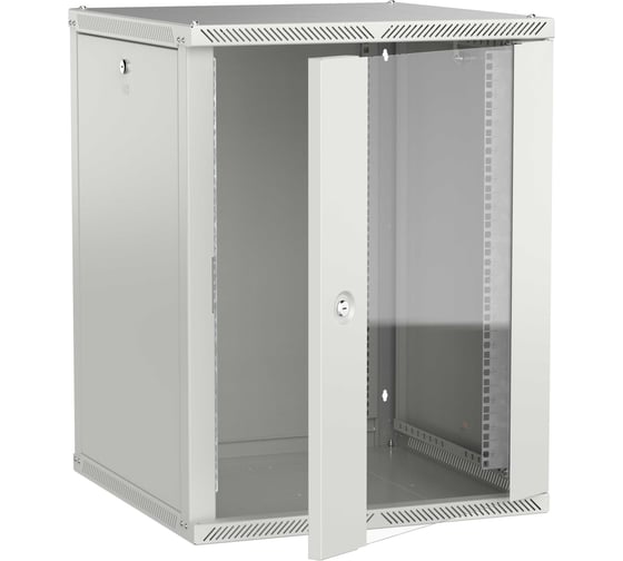 Шкаф настенный ITK LINEA W 15U 600х600мм дверь стекло серый 2.0 LWR3-15U66-GF-2
