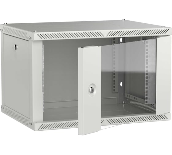Шкаф настенный ITK LINEA W 6U 600х450мм дверь стекло серый 2.0 LWR3-06U64-GF-2