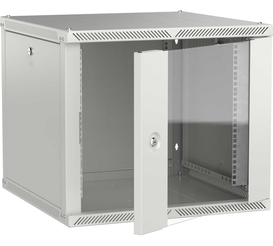 Шкаф настенный ITK LINEA W 9U 600х600мм дверь стекло серый 2.0 LWR3-09U66-GF-2