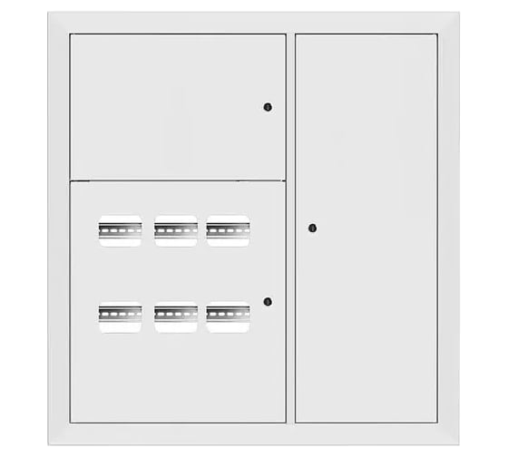 Щит этажный EKF 6 кв. RAL9003 3 окна в ряд по горизонтали (1000x950x150) Basic mb28-v-6-r9003-1