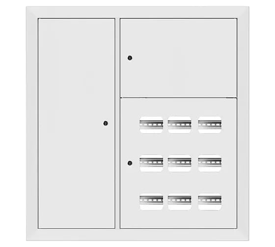 Щит этажный EKF 9 кв. RAL9003 3 окна в ряд по горизонтали слаботочный отсек слева (1000x950x150) PROxima mb29-v-9z-ral9003-1