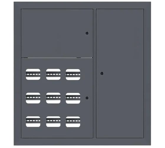 Щит этажный EKF 9 кв. RAL7016 3 окна в ряд по гориз. (1000x950x150) PROxima mb29-v-9-ral7016-1