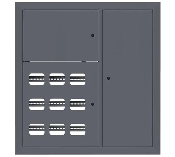 Щит этажный EKF 9 кв. RAL7024 3 окна в ряд по горизонтали (1000x950x150) PROxima mb29-v-9-ral7024-1