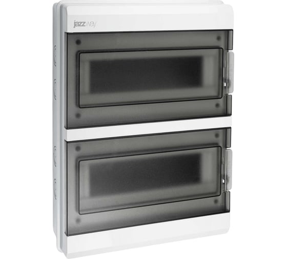 Щит распределительный бокс модульный навесной Jazzway pdb/w 3024 серый с прозрачной крышкой 24 модулей (щрн-пг-24) ip65 5077997