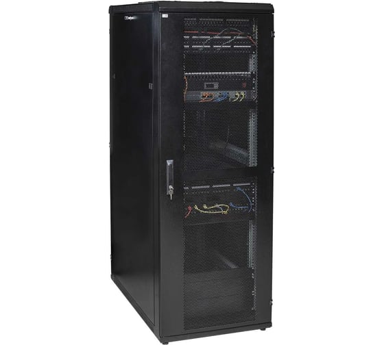 Серверный шкаф (часть 1) ITK 48U 800х1000мм, перфорированные двери, черный LS05-48U81-PP-Z-1