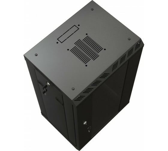 Настенный шкаф Hyperline TDB-15U-GP-RAL9004 10'', 15U, 774,5х390х300, установочный размер 254 мм 445429