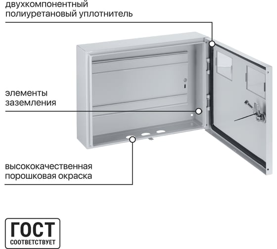Навесной корпус TDM ЩУ-1ф/2 на 2 счётчика 300x400x125 IP54 Народный SQ0905-2503