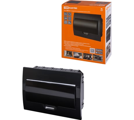 Встраиваемый бокс TDM ELECTRIC ЩРВ-П-12 модулей, пластик, IP41, Антрацит SQ0902-1004