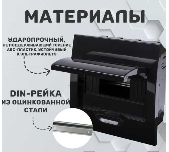 Встраиваемый бокс TDM ELECTRIC ЩРВ-П-12 модулей, пластик, IP41, Антрацит SQ0902-1004