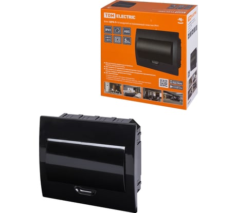 Встраиваемый бокс TDM ELECTRIC ЩРВ-П-10 модулей, пластик, IP41, Антрацит SQ0902-1003