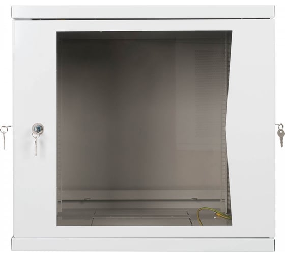 Настенный разборный шкаф 19" КДДС 9U, стеклянная дверь, 600x600, серый УТ000003575