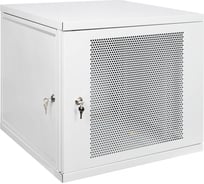 Настенный разборный шкаф КДДС 19", 9U, ПЕРФОРИРОВАННАЯ дверь, 600x450, серый УТ000004359