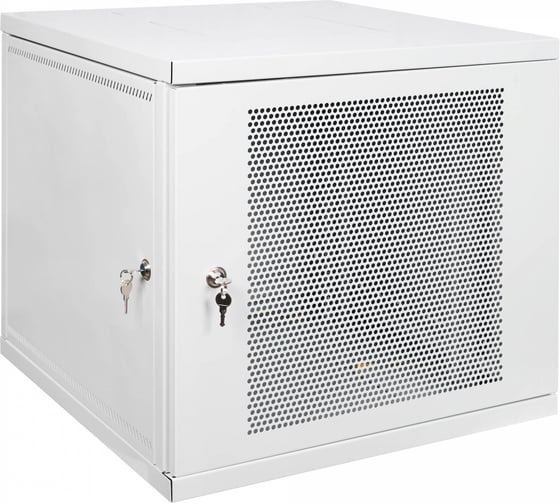 Настенный разборный шкаф КДДС 19", 12U, ПЕРФОРИРОВАННАЯ дверь, 600x600, серый УТ000004355 1