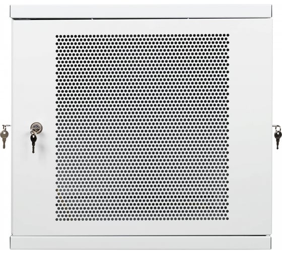 Настенный разборный шкаф КДДС 19", 12U, ПЕРФОРИРОВАННАЯ дверь, 600x600, серый УТ000004355