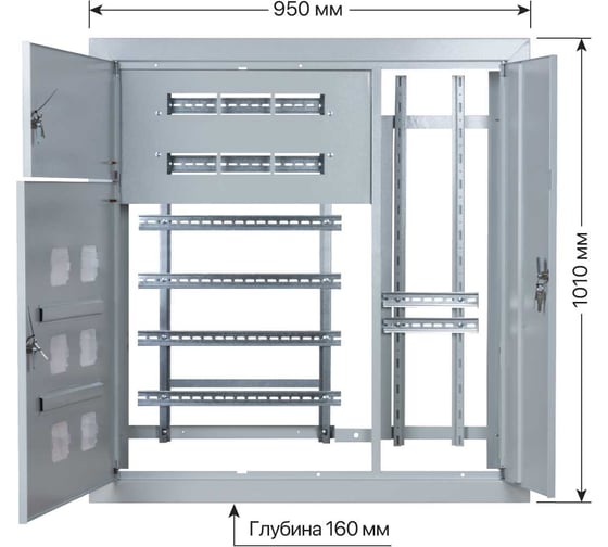 Корпус щита этажного TDM 6 квартир, модификация 3, Народный, 1010x950x160 SQ0905-1340