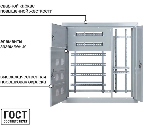 Корпус щита этажного TDM 6 квартир, модификация 3, Народный, 1010x950x160 SQ0905-1340