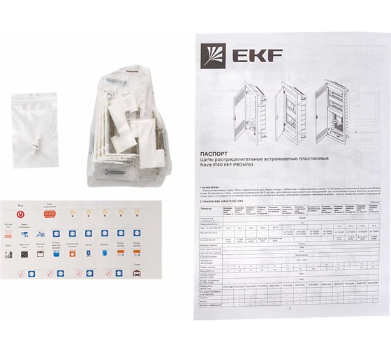 Основание силового щита EKF "Nova" (с DIN-рейками) 36 модулей IP40 PROxima nv-pbase-36
