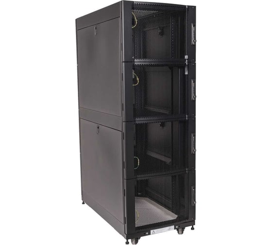 Шкаф LANMASTER LAN-DC-CBP4-48Ux6x10 DCS 48U 600x1070 мм, 4 секции, двери с перфорацией, с боковыми панелями, черный, 3 части LAN-DC-CBP4-48Ux6x10 1
