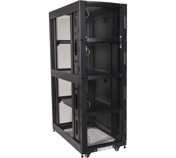 Шкаф LANMASTER LAN-DC-CBP4-48Ux6x10 DCS 48U 600x1070 мм, 4 секции, двери с перфорацией, с боковыми панелями, черный, 3 части LAN-DC-CBP4-48Ux6x10