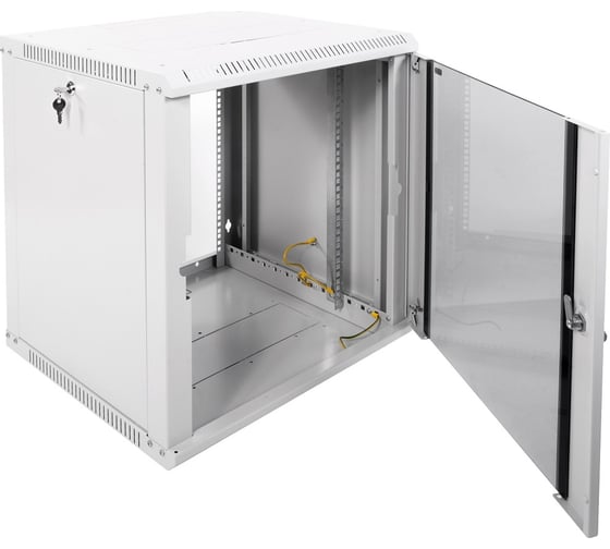 Телекоммуникационный настенный разборный шкаф ЦМО 12U 600x520 дверь стекло ШРН-Э-12.500