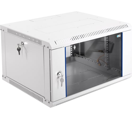 Телекоммуникационный настенный разборный шкаф ЦМО 6U 600x650 дверь стекло ШРН-Э-6.650 1