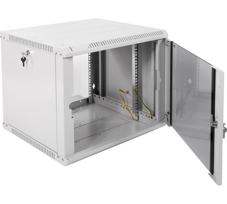 Телекоммуникационный настенный разборный шкаф ЦМО 9U 600x520 дверь стекло ШРН-Э-9.500