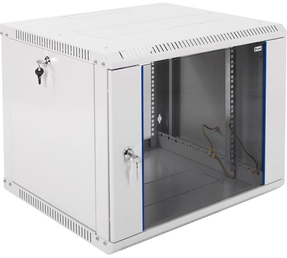 Телекоммуникационный настенный разборный шкаф ЦМО 9U 600x520 дверь стекло ШРН-Э-9.500