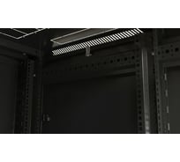 Напольный 19-дюймовый шкаф Hyperline 47U, 2277x800x800мм (ВxШxГ), передняя дверь стеклянная, задняя дверь сплошная, ручка с замком, 2 вертикальныx кабельныx организатора, черный, разобранный 396027