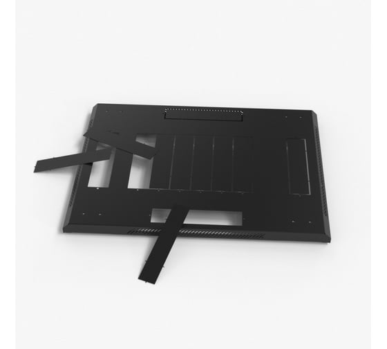 Напольный 19-дюймовый шкаф Hyperline 47U, 2277x800x800мм (ВxШxГ), передняя дверь стеклянная, задняя дверь сплошная, ручка с замком, 2 вертикальныx кабельныx организатора, черный, разобранный 396027