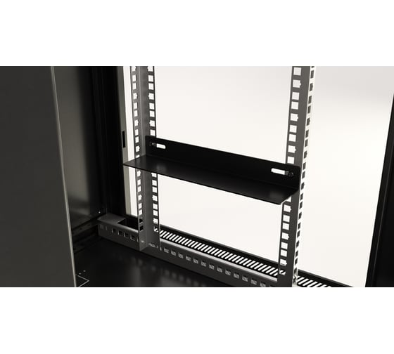Настенный 19-дюймовый шкаф Hyperline RAL 9004 6U, 367x600x450мм, металлическая передняя дверь с замком, две боковые панели, цвет черный, разобранный 395302