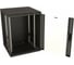Настенный 19-дюймовый шкаф Hyperline RAL 9004 22U, 1086x600x450 мм, стеклянная дверь с перфорацией по бокам, ручка с замком, цвет черный, разобранный 395318 3