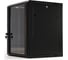 Настенный 19-дюймовый шкаф Hyperline RAL 9004 22U, 1086x600x450 мм, стеклянная дверь с перфорацией по бокам, ручка с замком, цвет черный, разобранный 395318 4