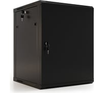 Настенный 19-дюймовый шкаф Hyperline RAL 9004 27U, 1304x600x600мм, металлическая передняя дверь с замком, две боковые панели, цвет черный, разобранный 405334